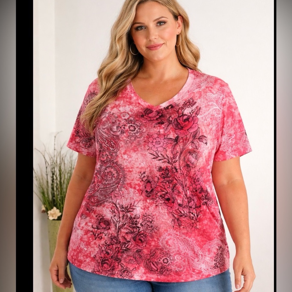 Paisley tie dye XL shirt v neck appropriate behavior 570